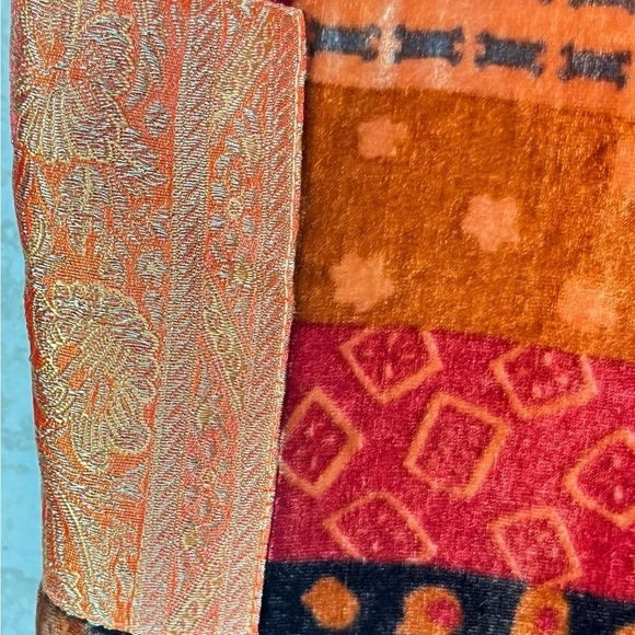 Women's Patchwork Velvet Silk Vest Sz L Boho Y2K Art to Wear Artsy Whimsy - Picture 6 of 15